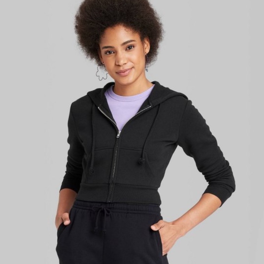 Wild fable, black cropped hoodie